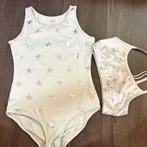 Justice dance athletic one piece with bonus athletic top size 14 girls